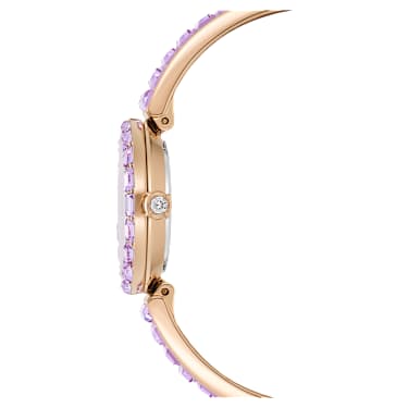 Ρολόι Matrix bangle, Swiss Made, Κρυστάλλινο μπρασελέ, Μοβ, Φινίρισμα σε χρυσό σαμπανί τόνο - Swarovski, 5743713