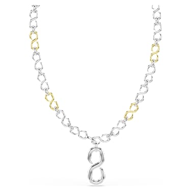 Dextera Dizi Kolye, Yuvarlak kesim, Beyaz, Karışık metal yüzey - Swarovski, 5743785