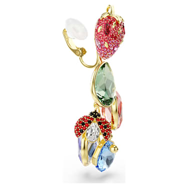 Idyllia klipszes fülbevaló, Vegyes metszés, Többszínű, Aranytónusú bevonattal - Swarovski, 5743818