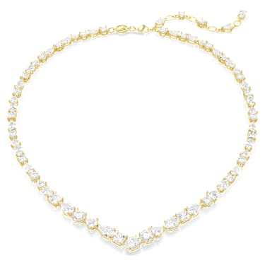 Mesmera 项链, 混合切割, 白色, 镀金色调 - Swarovski, 5743826