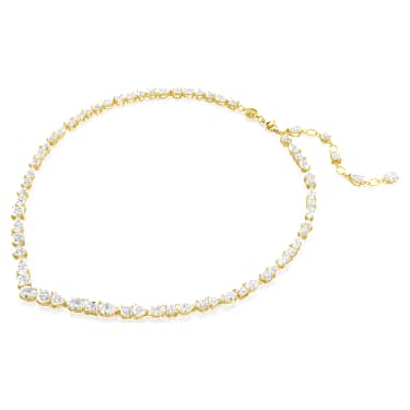 Mesmera 项链, 混合切割, 白色, 镀金色调 - Swarovski, 5743826