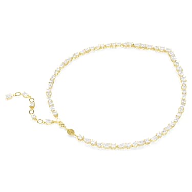 Mesmera 项链, 混合切割, 白色, 镀金色调 - Swarovski, 5743826