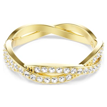 Bague Infinity, Pavé, Blanche, Doré à l’or 18 carats (750/1000) - Swarovski, 5743893