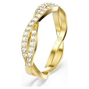 Anillo Infinity, Pavé, Blanco, Acabado en oro de 18 quilates - Swarovski, 5743893