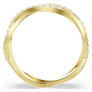 Infinity リング, パヴェ, ホワイト, 18Kゴールドコーティング | Swarovski