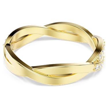 Pierścionek Infinity, Oprawa brukowa, Biały, Wykończenie z 18-karatowego złota - Swarovski, 5743893