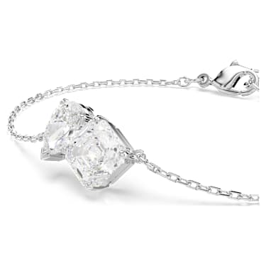 Bransoletka Mesmera, Szlify różnorodne, Biała, Powłoka z rodu - Swarovski, 5743896