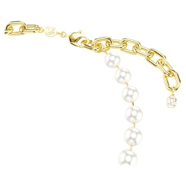 Idyllia 項鏈, 水晶珍珠, 白色, 18K 金飾面 - Swarovski, 5743993