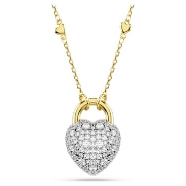 Colgante Idyllia, Tallas mixtas, Corazón, Blanco, Baño tono oro - Swarovski, 5744127