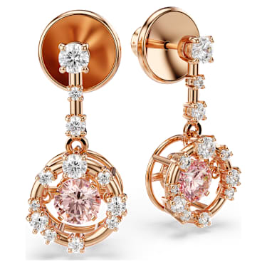 Constella csepp alakú fülbevaló, Körmetszéses, Dancing stone, Rózsaszín, Rózsaarany-tónusú bevonattal - Swarovski, 5744239