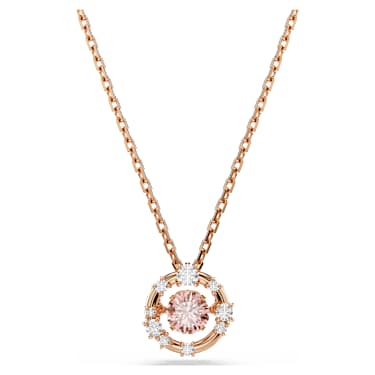 Obesek Constella, Okrogli rez, Dancing stone, Roza, Prevleka rožnato zlatega odtenka - Swarovski, 5744244