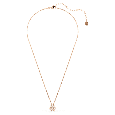 Pendente Constella, Taglio Round, Dancing stone, Rosa, Finitura oro rosa 18K - Swarovski, 5744244