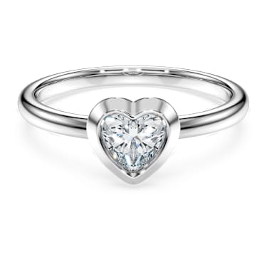 Eternity solitaire-ring, Laboratorium-diamanten 0,5 ct tw, Heart-vorm, Sterling zilver - Swarovski, 5744545
