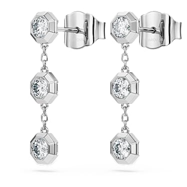 Viseči uhani Octagon, Laboratorijsko gojeni diamanti 0,6 ct tw, Okrogla oblika, Srebro Sterling - Swarovski, 5744549