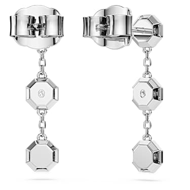 Octagon 水滴形耳環, 總重 0.6 克拉培育鑽石，圓形, 銀 - Swarovski, 5744549