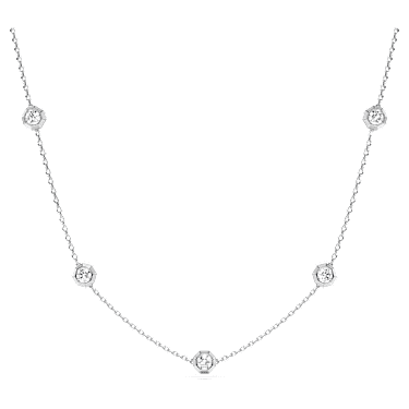 Collar Octagon, Diamantes creados en laboratorio (peso total de 0,7 quilate), Forma redonda, Plata de ley - Swarovski, 5744556