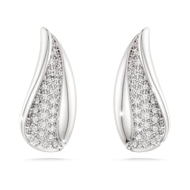 Swarovski Classica drop earrings, Round cut, White, Sterling silver - Swarovski, 5745016