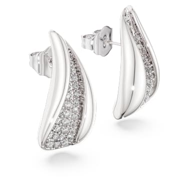 Swarovski Classica drop earrings, Round cut, White, Sterling silver - Swarovski, 5745016