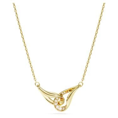 Swarovski Classica 鏈墜, 圓形切割, 環環相扣, 白色, 925 銀，鍍金（金色飾面） - Swarovski, 5745560