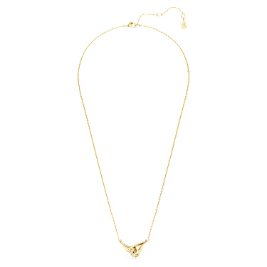 Swarovski Classica 鏈墜, 圓形切割, 環環相扣, 白色, 925 銀，鍍金（金色飾面） - Swarovski, 5745560