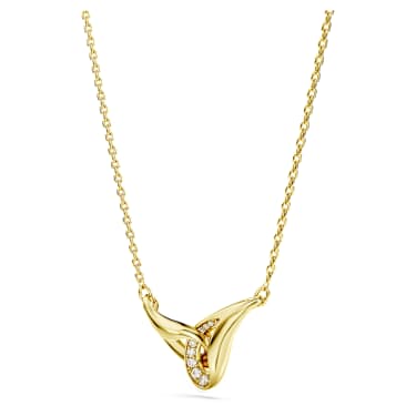 Swarovski Classica 鏈墜, 圓形切割, 環環相扣, 白色, 925 銀，鍍金（金色飾面） - Swarovski, 5745560