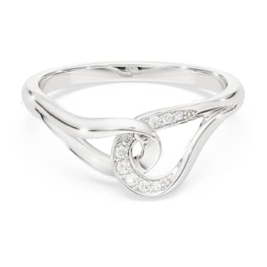 Δαχτυλίδι Swarovski Classica, Στρογγυλή κοπή, Αλληλένδετο μοτίβο, Λευκό, Ασήμι - Swarovski, 5745562