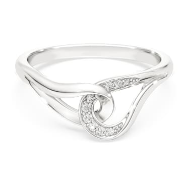 Δαχτυλίδι Swarovski Classica, Στρογγυλή κοπή, Αλληλένδετο μοτίβο, Λευκό, Ασήμι - Swarovski, 5745562