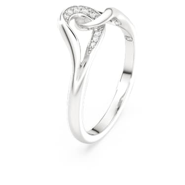 Swarovski Classica ring, Round cut, Interlocking, White, Sterling silver - Swarovski, 5745562