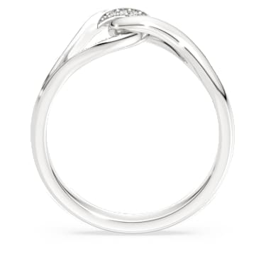 Swarovski Classica ring, Round cut, Interlocking, White, Sterling silver - Swarovski, 5745562