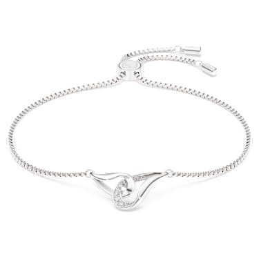 Classica armband, Ronde slijpvorm, Gelust, Wit, Sterling zilver - Swarovski, 5745569