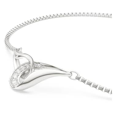 Pulsera Classica, Talla redonda, Entrelazado, Blanca, Plata de ley - Swarovski, 5745569