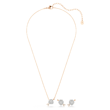 Idyllia set, Verschillende slijpvormen, Hart met pijl, Wit, 18k roségouden afwerking - Swarovski, 5745580