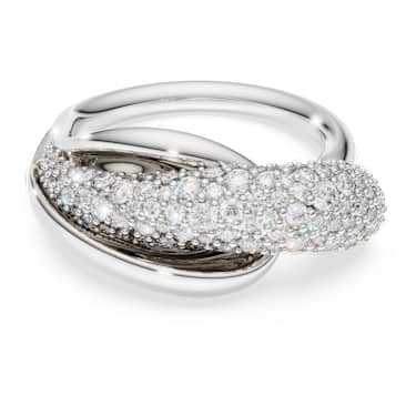 Δαχτυλίδι κοκτέιλ Swarovski Classica, Στρογγυλή κοπή, Λευκό, Ασήμι 925 - Swarovski, 5745974