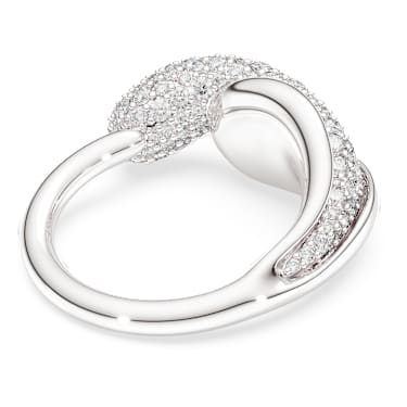 Koktajl prstan Swarovski Classica, Okrogli rez, Bel, Sterling srebro - Swarovski, 5745974