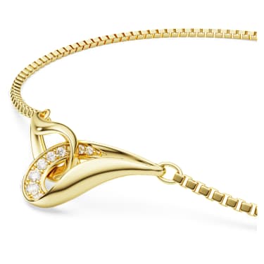 Classica 手鏈, 圓形切割, 環環相扣, 白色, 925 銀，18K 金飾面 - Swarovski, 5746008
