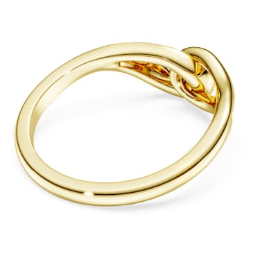Pierścionek Swarovski Classica, Szlif okrągły, Motyw spleciony, Biały, Srebro próby 925, wykończenie z 18-karatowego złota - Swarovski, 5746012