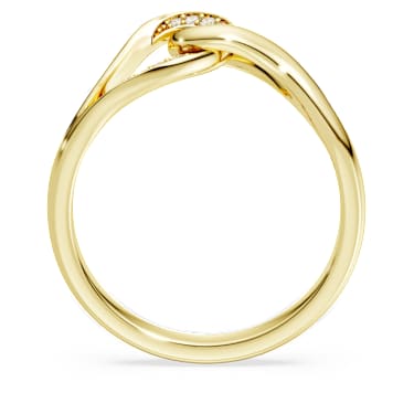 Classica 戒指, 圆形切割, 环形, 白色, 925 银，金色饰面 - Swarovski, 5746013