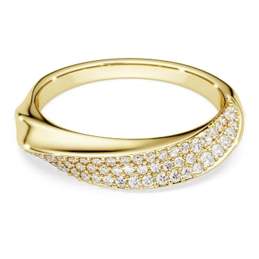 Classica Bandring, Rundschliff, Weiß, Sterlingsilber, 18K goldbeschichtet - Swarovski, 5746015
