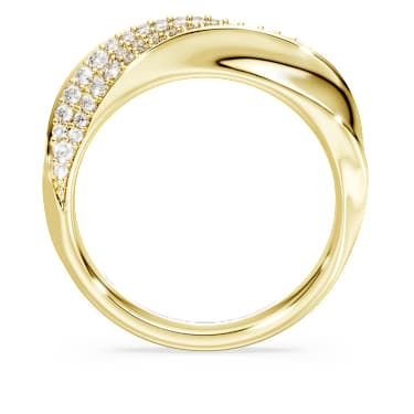 Classica Ring, Rundslipad, Vit, Sterlingsilver, 18K guldfinish - Swarovski, 5746015