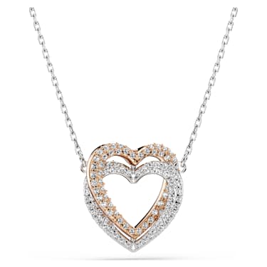 Hyperbola ネックレス, ラウンドカット, ハート, ホワイト, ミックスメタル仕上げ - Swarovski, 5746040