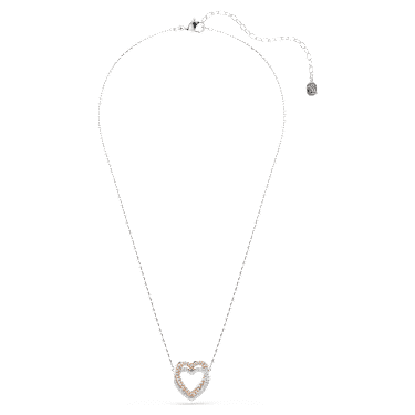 Collar Hyperbola, Talla redonda, Corazón, Blanco, Combinación de acabados metálicos - Swarovski, 5746040