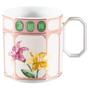 Chávena de café com pires Idyllia, Porcelana, Motivo de impressão de cristais, flor, Multicor - Swarovski, 5746192