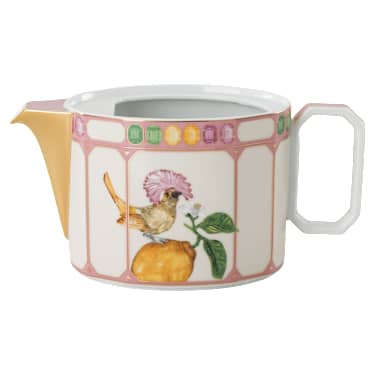 Idyllia theepot, Porselein, Motief met kristallen print, Vogel, Meerkleurig - Swarovski, 5746193