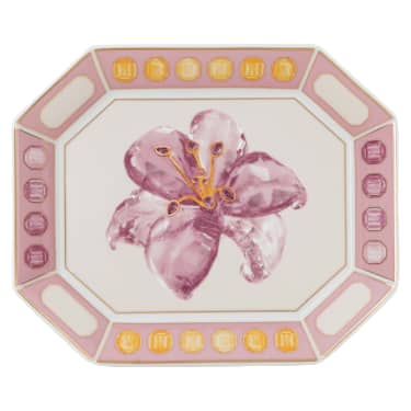 Idyllia Bricka, Porslin, Kristalltryckt motiv, blomma, Liten, Rosa - Swarovski, 5746210