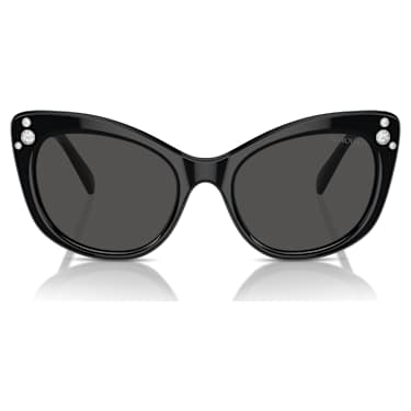 Okulary przeciwsłoneczne, Kształt kociego oka, SK6020, Czarne - Swarovski, 5746286