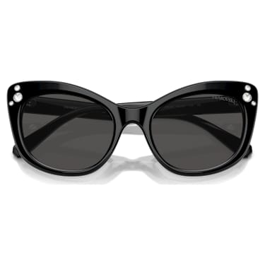 Sunglasses, Cat-eye shape, SK6020, Black - Swarovski, 5746286