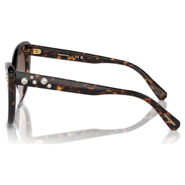 Okulary przeciwsłoneczne, Kształt kociego oka, SK6020, Brązowe - Swarovski, 5746287