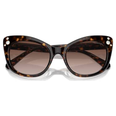 Sunglasses, Cat-eye shape, SK6020, Brown - Swarovski, 5746287