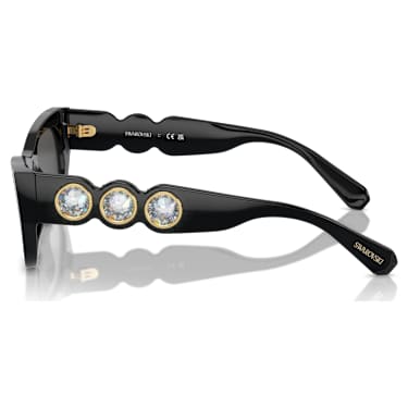 Sluneční brýle, Pravoúhlý tvar, SK6022, Černá - Swarovski, 5746290