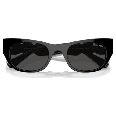 Okulary przeciwsłoneczne, Kształt prostokątny, SK6022, Czarne - Swarovski, 5746290
